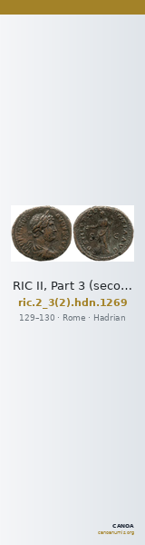 RIC II, Part 3 (second edition) Hadrian 1269 — CANOA