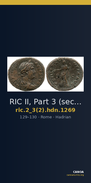 RIC II, Part 3 (second edition) Hadrian 1269 — CANOA