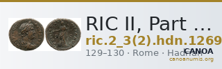 RIC II, Part 3 (second edition) Hadrian 1269 — CANOA