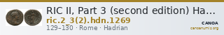 RIC II, Part 3 (second edition) Hadrian 1269 — CANOA