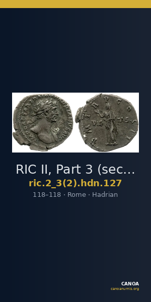 RIC II, Part 3 (second edition) Hadrian 127 — CANOA