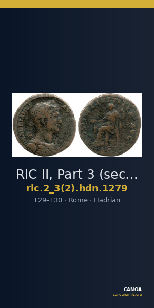 RIC II, Part 3 (second edition) Hadrian 1279 — CANOA