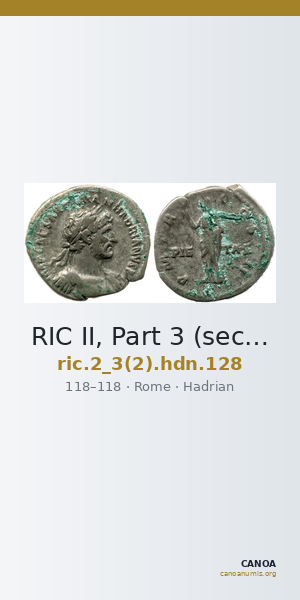 RIC II, Part 3 (second edition) Hadrian 128 — CANOA