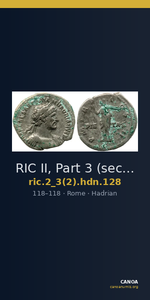 RIC II, Part 3 (second edition) Hadrian 128 — CANOA