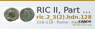 RIC II, Part 3 (second edition) Hadrian 128 — CANOA