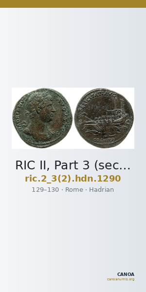 RIC II, Part 3 (second edition) Hadrian 1290 — CANOA