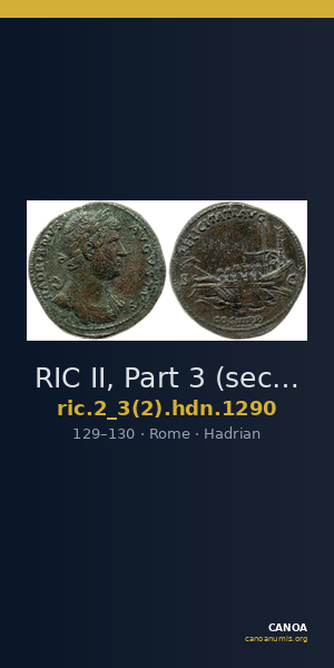 RIC II, Part 3 (second edition) Hadrian 1290 — CANOA