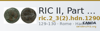 RIC II, Part 3 (second edition) Hadrian 1290 — CANOA