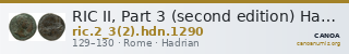 RIC II, Part 3 (second edition) Hadrian 1290 — CANOA
