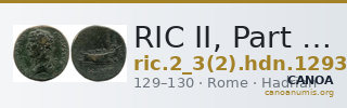 RIC II, Part 3 (second edition) Hadrian 1293 — CANOA