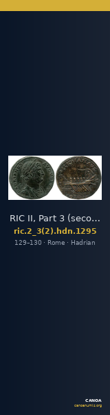RIC II, Part 3 (second edition) Hadrian 1295 — CANOA
