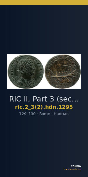 RIC II, Part 3 (second edition) Hadrian 1295 — CANOA