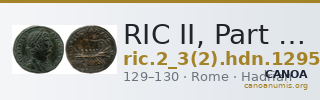 RIC II, Part 3 (second edition) Hadrian 1295 — CANOA