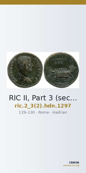 RIC II, Part 3 (second edition) Hadrian 1297 — CANOA