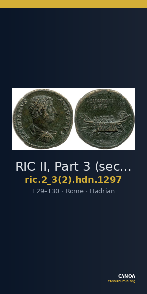 RIC II, Part 3 (second edition) Hadrian 1297 — CANOA