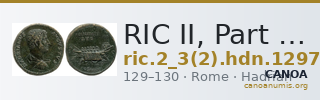 RIC II, Part 3 (second edition) Hadrian 1297 — CANOA