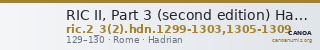 RIC II, Part 3 (second edition) Hadrian 1299-1303,1305-1309 — CANOA