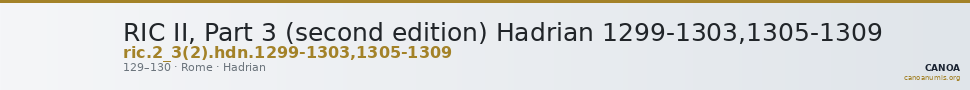 RIC II, Part 3 (second edition) Hadrian 1299-1303,1305-1309 — CANOA