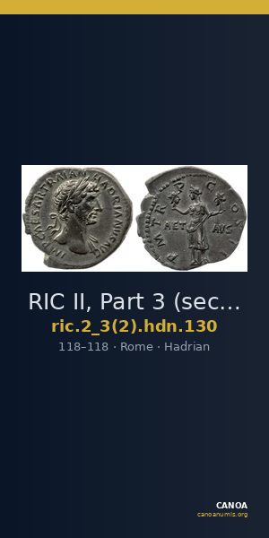 RIC II, Part 3 (second edition) Hadrian 130 — CANOA