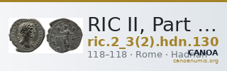 RIC II, Part 3 (second edition) Hadrian 130 — CANOA