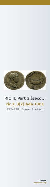 RIC II, Part 3 (second edition) Hadrian 1301 — CANOA