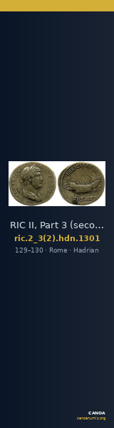 RIC II, Part 3 (second edition) Hadrian 1301 — CANOA