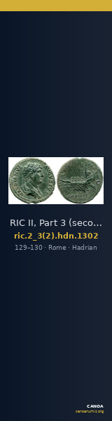 RIC II, Part 3 (second edition) Hadrian 1302 — CANOA