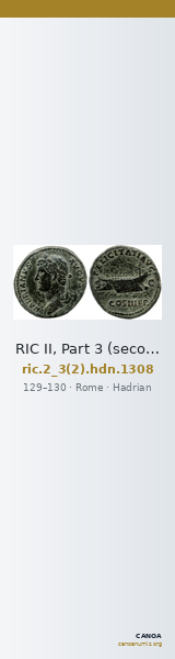 RIC II, Part 3 (second edition) Hadrian 1308 — CANOA