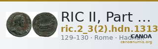 RIC II, Part 3 (second edition) Hadrian 1313 — CANOA