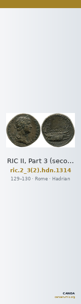 RIC II, Part 3 (second edition) Hadrian 1314 — CANOA