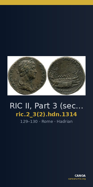 RIC II, Part 3 (second edition) Hadrian 1314 — CANOA