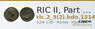 RIC II, Part 3 (second edition) Hadrian 1314 — CANOA