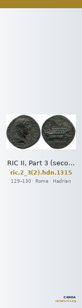 RIC II, Part 3 (second edition) Hadrian 1315 — CANOA