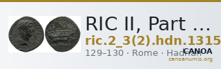RIC II, Part 3 (second edition) Hadrian 1315 — CANOA
