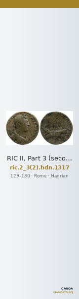 RIC II, Part 3 (second edition) Hadrian 1317 — CANOA