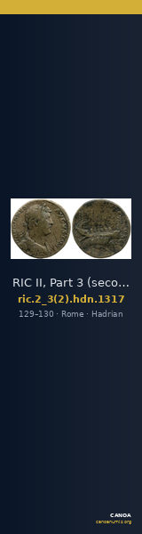 RIC II, Part 3 (second edition) Hadrian 1317 — CANOA