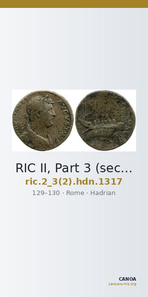 RIC II, Part 3 (second edition) Hadrian 1317 — CANOA