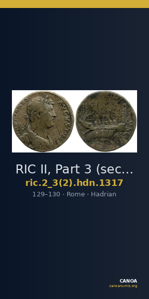 RIC II, Part 3 (second edition) Hadrian 1317 — CANOA