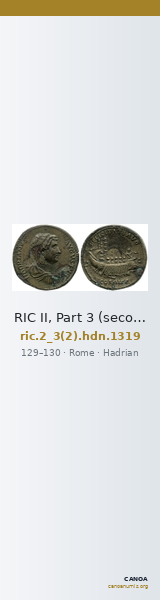 RIC II, Part 3 (second edition) Hadrian 1319 — CANOA