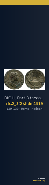 RIC II, Part 3 (second edition) Hadrian 1319 — CANOA