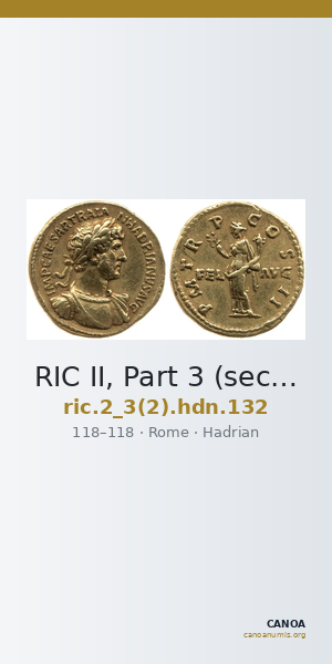 RIC II, Part 3 (second edition) Hadrian 132 — CANOA