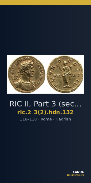 RIC II, Part 3 (second edition) Hadrian 132 — CANOA