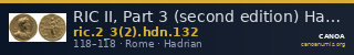 RIC II, Part 3 (second edition) Hadrian 132 — CANOA