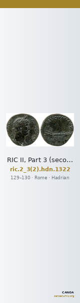 RIC II, Part 3 (second edition) Hadrian 1322 — CANOA