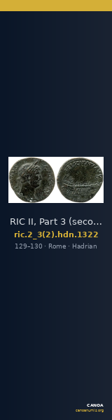 RIC II, Part 3 (second edition) Hadrian 1322 — CANOA