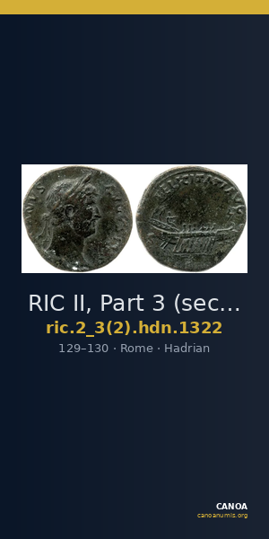 RIC II, Part 3 (second edition) Hadrian 1322 — CANOA