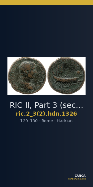 RIC II, Part 3 (second edition) Hadrian 1326 — CANOA