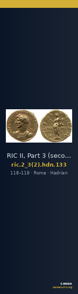RIC II, Part 3 (second edition) Hadrian 133 — CANOA