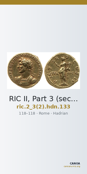 RIC II, Part 3 (second edition) Hadrian 133 — CANOA