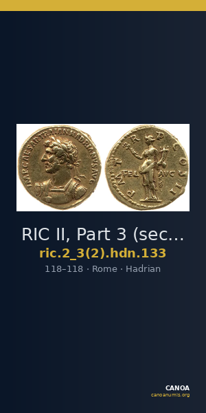 RIC II, Part 3 (second edition) Hadrian 133 — CANOA